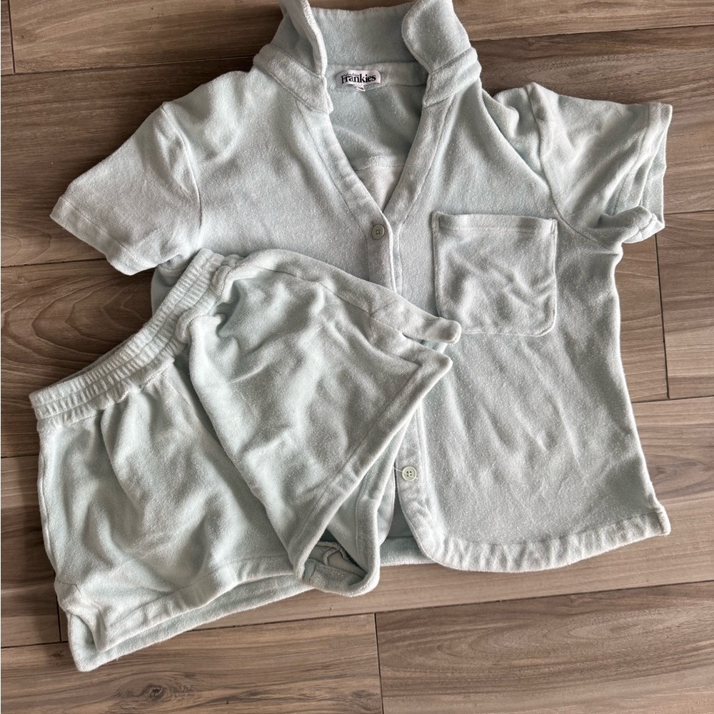 Frankie's Bikinis Light Gray Lounge Set